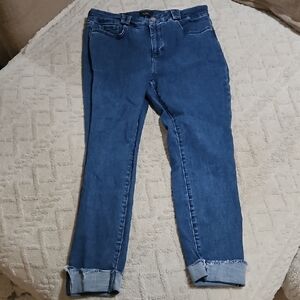 NYDJ Ami Skinny Cropped Ankle Jeans in Blue Size 12